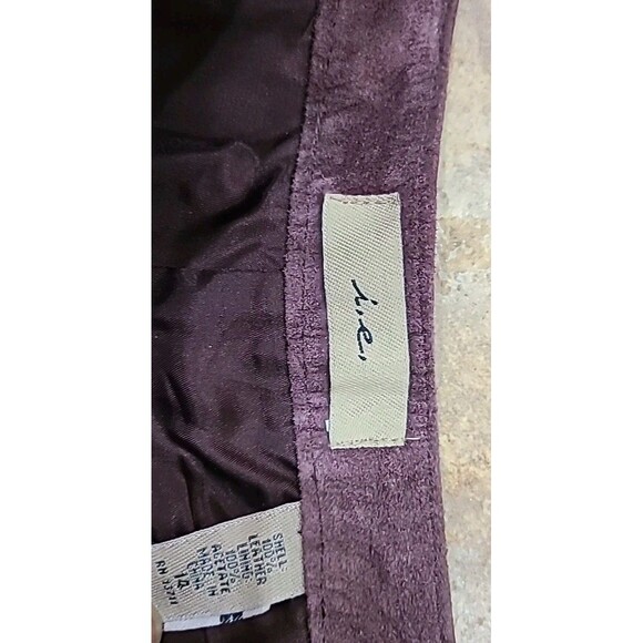 I.E. Jacket Sz 12 & Pants Sz 14, Suit 100% SUEDE Leather, EGGPLANT, Wms NWT - Picture 7 of 16